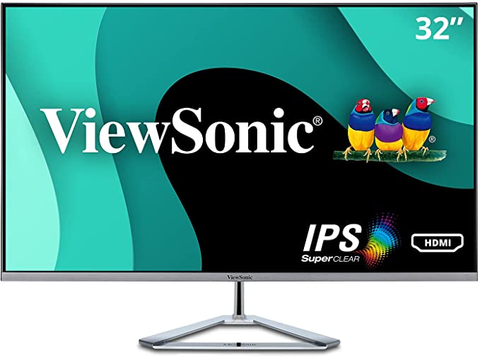 ViewSonic 32 Inch 1080p Widescreen IPS Monitor with Ultra-Thin Bezels, Screen Split Capability HDMI and DisplayPort (VX3276-MHD)